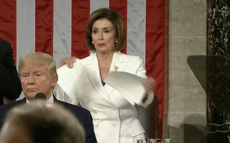 Nancy Pelosi Rips Up Trump’s State Of The Union Speech Nancy Pelosi Rips Up Trump’s State Of The Union Speech