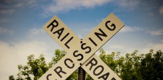 Railroad crossing rail railway
