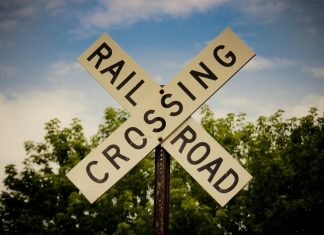 Railroad crossing rail railway