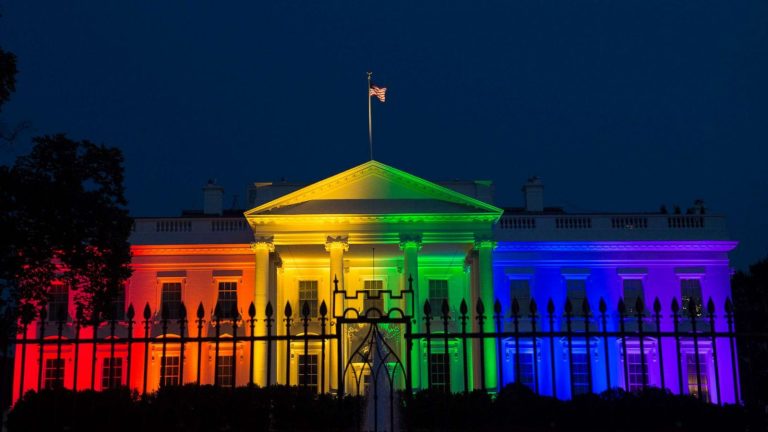 White House LGBT Gay Rainbow Lights
