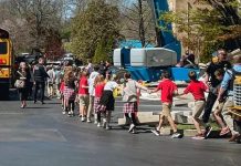 School Shooting Kids Evacuating School Bus