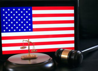 Gavel American Flag Justice Courtroom