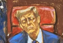 Trump Sleeping Courtroom Sketch