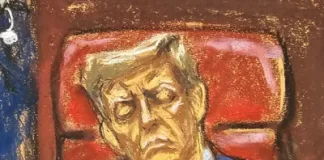 Trump Sleeping Courtroom Sketch